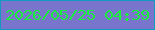 文字の大きさ：4、枠の色：129bbf、背景の色：7975cd、文字の色：1aee3c 無料ブログパーツのブログ時計