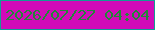 文字の大きさ：4、枠の色：129d93、背景の色：d10bb8、文字の色：238639 無料ブログパーツのブログ時計