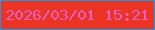 文字の大きさ：4、枠の色：129de6、背景の色：ec3425、文字の色：e85ec2 無料ブログパーツのブログ時計