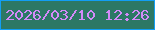 文字の大きさ：4、枠の色：129ef5、背景の色：2c7865、文字の色：d48af9 無料ブログパーツのブログ時計