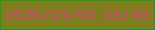 文字の大きさ：2、枠の色：129f24、背景の色：7f7d1c、文字の色：cb4974 無料ブログパーツのブログ時計