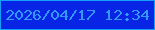 文字の大きさ：5、枠の色：12a0fb、背景の色：0825e6、文字の色：3299fb 無料ブログパーツのブログ時計