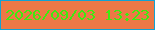 文字の大きさ：3、枠の色：12a2d2、背景の色：ed7846、文字の色：3eea10 無料ブログパーツのブログ時計