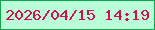 文字の大きさ：1、枠の色：12a448、背景の色：b9fdd9、文字の色：d50e54 無料ブログパーツのブログ時計