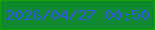 文字の大きさ：5、枠の色：12a500、背景の色：10882f、文字の色：2955e5 無料ブログパーツのブログ時計
