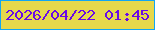 文字の大きさ：5、枠の色：12a5f3、背景の色：e6d84b、文字の色：690be6 無料ブログパーツのブログ時計