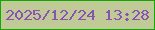 文字の大きさ：4、枠の色：12a905、背景の色：bfca96、文字の色：8b52b6 無料ブログパーツのブログ時計