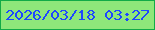 文字の大きさ：2、枠の色：12ab47、背景の色：8ee77a、文字の色：1d47ff 無料ブログパーツのブログ時計