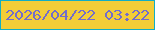 文字の大きさ：3、枠の色：12adc5、背景の色：f3cd37、文字の色：736dcb 無料ブログパーツのブログ時計