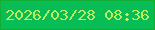 文字の大きさ：4、枠の色：12ae33、背景の色：09bd56、文字の色：bdec5d 無料ブログパーツのブログ時計