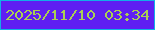 文字の大きさ：1、枠の色：12afe7、背景の色：5f1ff2、文字の色：aacf52 無料ブログパーツのブログ時計