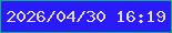 文字の大きさ：4、枠の色：12b075、背景の色：2a1bfa、文字の色：e2d5ff 無料ブログパーツのブログ時計