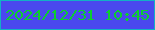 文字の大きさ：5、枠の色：12b1c5、背景の色：4a48ee、文字の色：0cce2f 無料ブログパーツのブログ時計