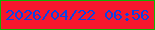 文字の大きさ：3、枠の色：12b203、背景の色：f7172e、文字の色：0844e6 無料ブログパーツのブログ時計