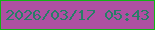 文字の大きさ：1、枠の色：12b316、背景の色：ae50a2、文字の色：277e67 無料ブログパーツのブログ時計