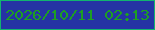 文字の大きさ：3、枠の色：12b56f、背景の色：2534a4、文字の色：1d9f22 無料ブログパーツのブログ時計