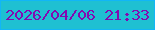 文字の大きさ：5、枠の色：12b6f7、背景の色：1fc0d2、文字の色：830ab0 無料ブログパーツのブログ時計