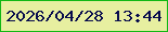 文字の大きさ：2、枠の色：12b714、背景の色：e7efa0、文字の色：080c4d 無料ブログパーツのブログ時計