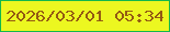 文字の大きさ：4、枠の色：12b74c、背景の色：ecf720、文字の色：935a13 無料ブログパーツのブログ時計