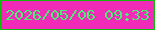 文字の大きさ：4、枠の色：12ba0a、背景の色：f02bb8、文字の色：4aee74 無料ブログパーツのブログ時計