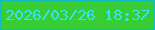 文字の大きさ：3、枠の色：12bac2、背景の色：38cc35、文字の色：34e5f8 無料ブログパーツのブログ時計