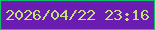 文字の大きさ：5、枠の色：12bd67、背景の色：6b1cb1、文字の色：c0e27a 無料ブログパーツのブログ時計