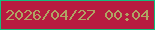 文字の大きさ：5、枠の色：12be7d、背景の色：b71b40、文字の色：b0a363 無料ブログパーツのブログ時計