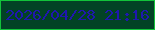 文字の大きさ：1、枠の色：12c33a、背景の色：024225、文字の色：1f17af 無料ブログパーツのブログ時計