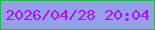 文字の大きさ：5、枠の色：12c535、背景の色：94a1e9、文字の色：b50afb 無料ブログパーツのブログ時計