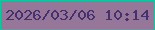 文字の大きさ：3、枠の色：12c5a1、背景の色：967799、文字の色：46316f 無料ブログパーツのブログ時計