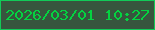 文字の大きさ：2、枠の色：12ca58、背景の色：37553e、文字の色：04d241 無料ブログパーツのブログ時計