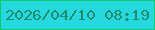 文字の大きさ：2、枠の色：12ca6e、背景の色：25dade、文字の色：218a6f 無料ブログパーツのブログ時計