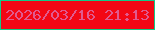 文字の大きさ：3、枠の色：12ca88、背景の色：f30715、文字の色：e05a8f 無料ブログパーツのブログ時計