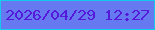 文字の大きさ：5、枠の色：12cbec、背景の色：6679f1、文字の色：5519d9 無料ブログパーツのブログ時計