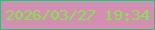 文字の大きさ：3、枠の色：12cc7b、背景の色：d68db2、文字の色：70f140 無料ブログパーツのブログ時計