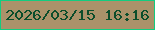 文字の大きさ：1、枠の色：12cc80、背景の色：aa926a、文字の色：0b4d2b 無料ブログパーツのブログ時計