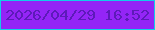 文字の大きさ：5、枠の色：12cee9、背景の色：9425f6、文字の色：5d1ab9 無料ブログパーツのブログ時計