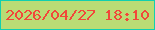 文字の大きさ：5、枠の色：12cfaf、背景の色：badc75、文字の色：f2473a 無料ブログパーツのブログ時計