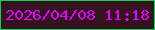 文字の大きさ：3、枠の色：12d051、背景の色：34131f、文字の色：e101ff 無料ブログパーツのブログ時計