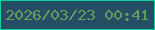 文字の大きさ：4、枠の色：12d09c、背景の色：234e63、文字の色：669d5f 無料ブログパーツのブログ時計