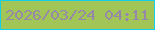 文字の大きさ：3、枠の色：12d0ea、背景の色：a1c556、文字の色：9688a8 無料ブログパーツのブログ時計