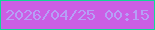 文字の大きさ：3、枠の色：12d697、背景の色：cb5ee4、文字の色：b69ff6 無料ブログパーツのブログ時計