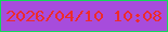 文字の大きさ：3、枠の色：12d859、背景の色：a74cdc、文字の色：ed2b2c 無料ブログパーツのブログ時計