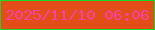 文字の大きさ：4、枠の色：12d923、背景の色：e34d18、文字の色：f83fa6 無料ブログパーツのブログ時計