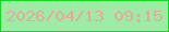 文字の大きさ：3、枠の色：12db1f、背景の色：9eeba5、文字の色：e7a79a 無料ブログパーツのブログ時計