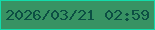 文字の大きさ：4、枠の色：12dbab、背景の色：389263、文字の色：0c4f43 無料ブログパーツのブログ時計