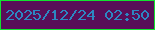 文字の大きさ：5、枠の色：12e230、背景の色：580e58、文字の色：2c87c3 無料ブログパーツのブログ時計