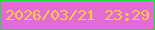文字の大きさ：2、枠の色：12e334、背景の色：e26dd2、文字の色：fdc93d 無料ブログパーツのブログ時計