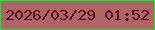 文字の大きさ：1、枠の色：12ea38、背景の色：b06565、文字の色：560827 無料ブログパーツのブログ時計