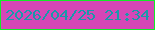 文字の大きさ：5、枠の色：12eb28、背景の色：d547b6、文字の色：1899aa 無料ブログパーツのブログ時計